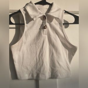 White Collar Tank Top Size S